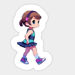 Cute Cartoon Girl Sticker